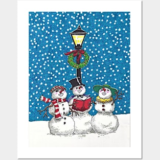 Caroling Snowmen Posters and Art